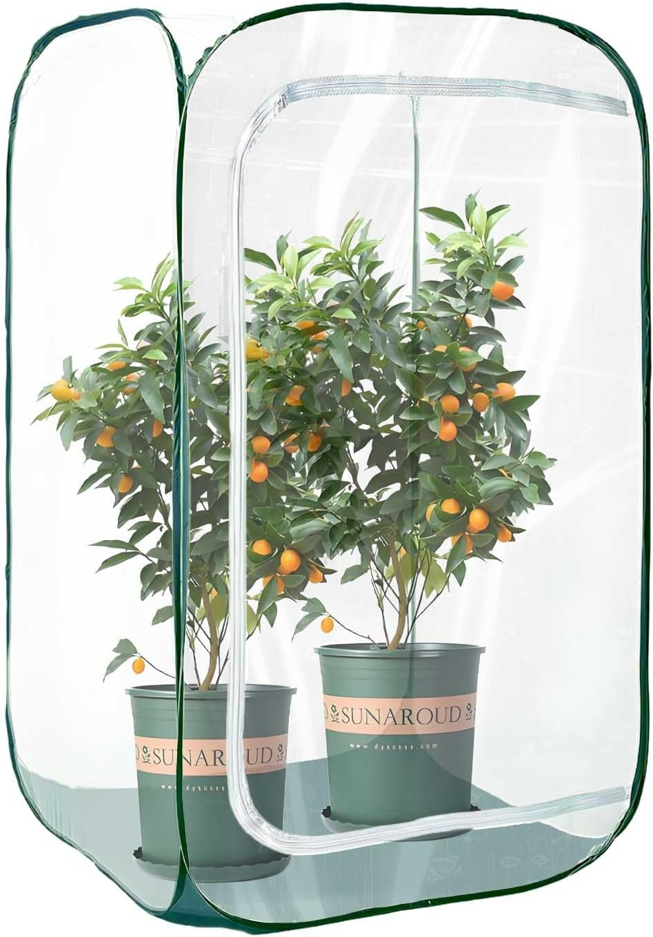 Plant Mini Greenhouse Pop up Frost Protection Enclosure PVC Clear Plant Covers with Roll-up Zipper Entry Doors, Indoor and Outdoor Gardens Protecting Plant from Cold Frost (PVC, 23x23x35in)