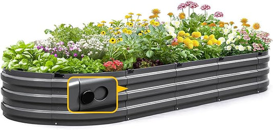 KING BIRD Raised Garden Bed Kit 2025 Upgraded Quick-Setup Galvanized Planter Garden Box Outdoor for Gardening, Vegetables, Flowers, 94x36x12 in, Dark Grey