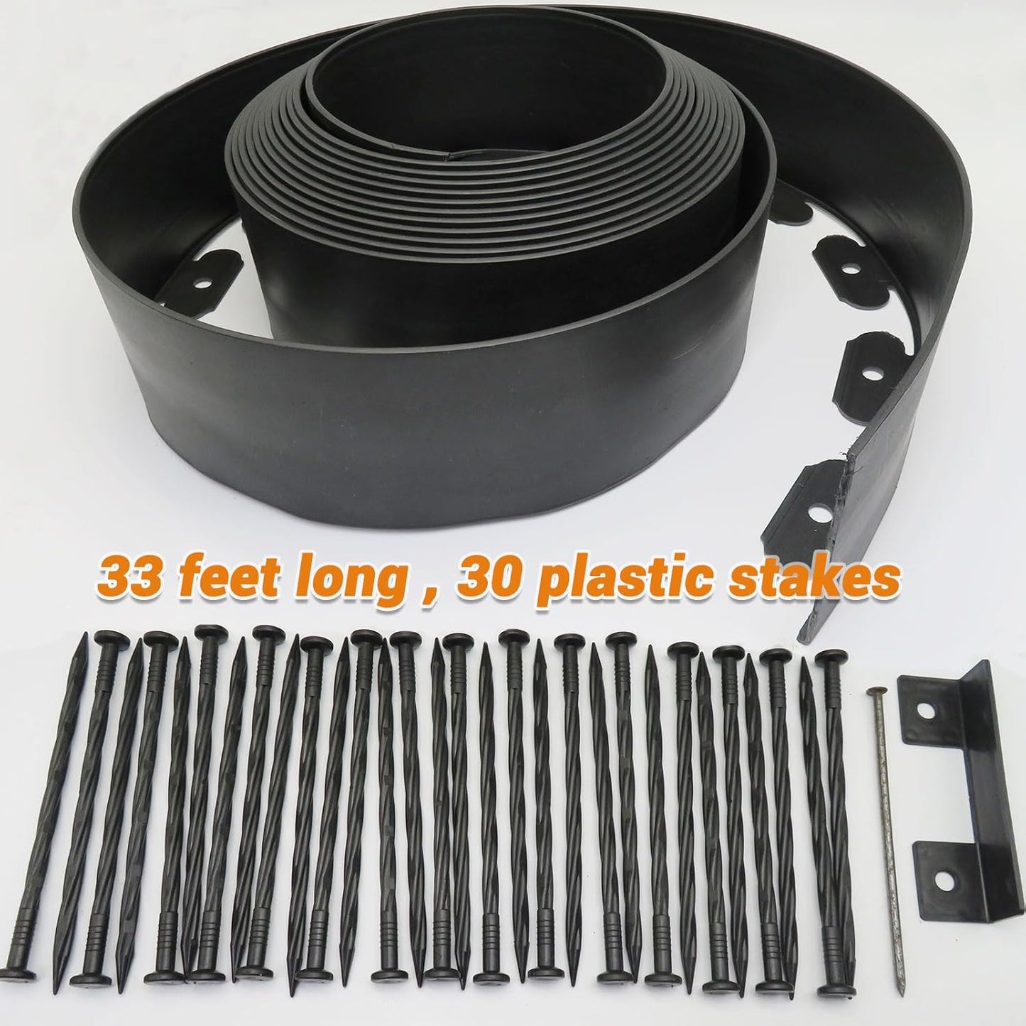 Landscape Edging Tall Wall, Garden Edging Border,Flower Bed Edging Lawn Edging Lawn Borders Landscape Edging Border Wild Flower Garden Border Paver Edging Flower Bed Borders(Black-33ft)