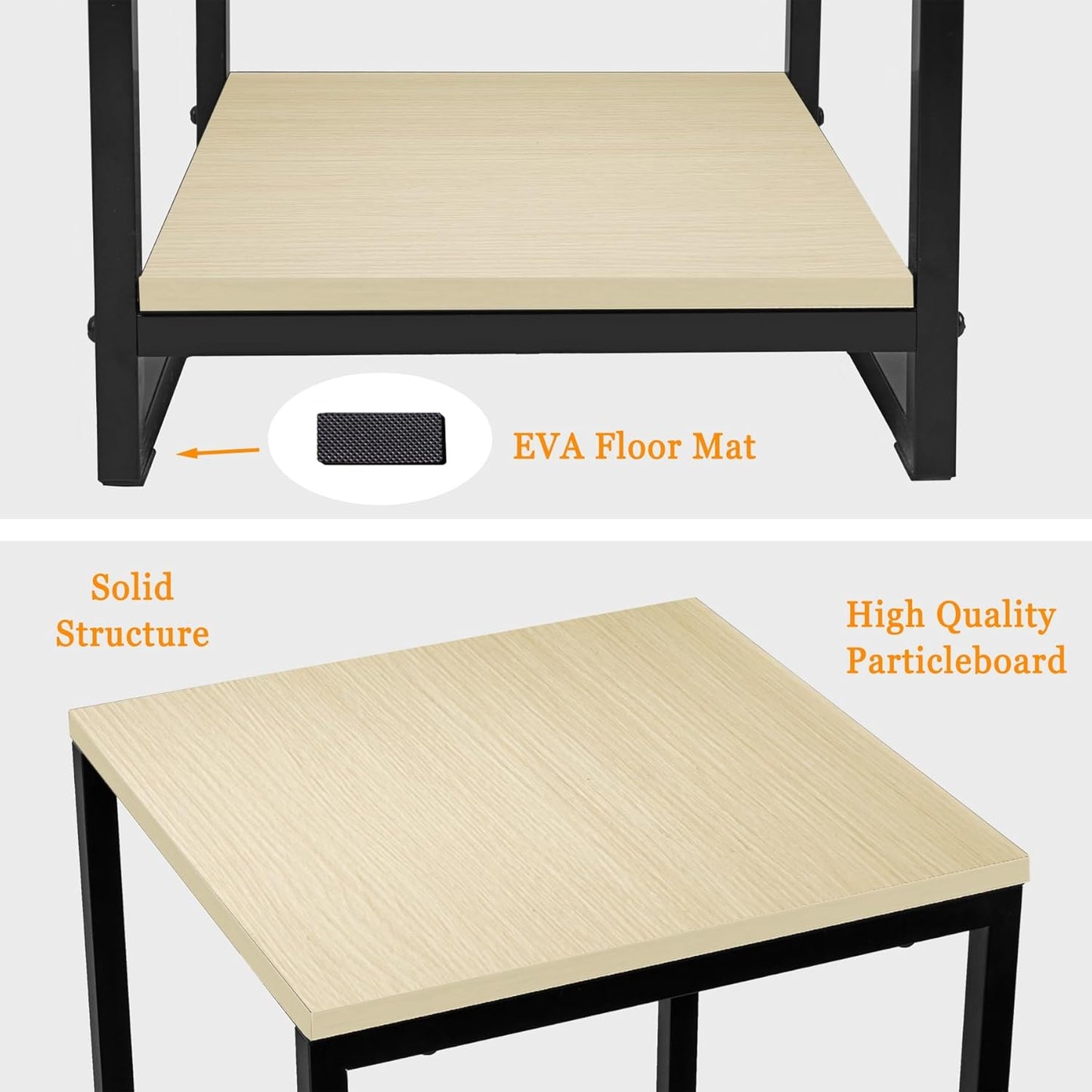 46" Tall Plant Stand Indoor, 3-Tier Modern Plant Shelf, Corner Flower Pot Holder Organizer for Living Room Balcony Patio Garden (Light Oak)
