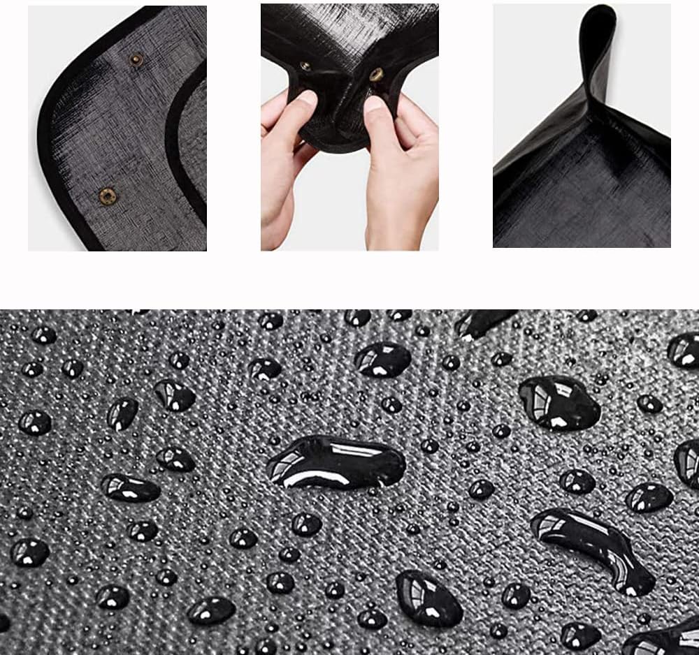 BIUWING 2PCS Indoor Plant Transplanting Repotting Mat Foldable Garden Work Cloth Waterproof Thicken Gardening Mat, Black (26.8" x 26.8")