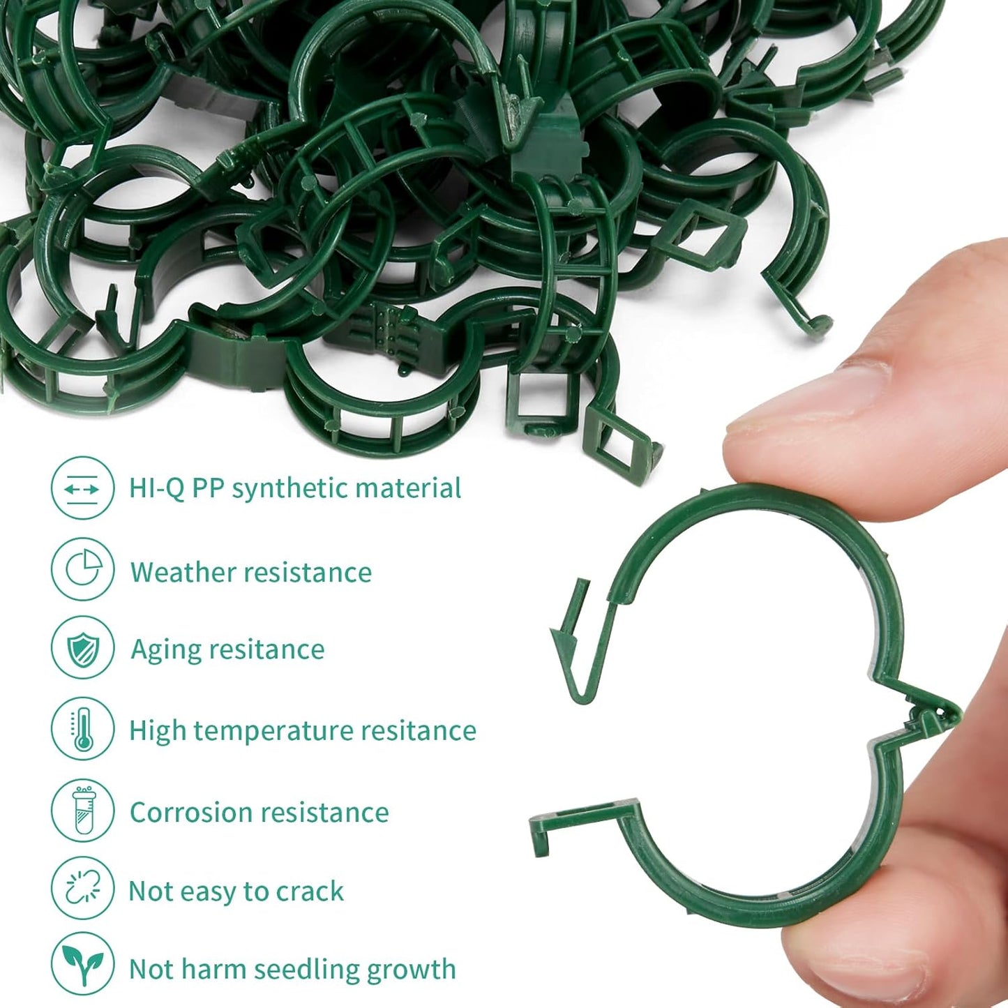 50 PCS Plant Support Clips, Tomato Vine Clips, Trellis Plastic Clips, Garden Vine Fixing Clips - for Tomato, Grape, Vegetables, Plant Stalks and Climbing Plants