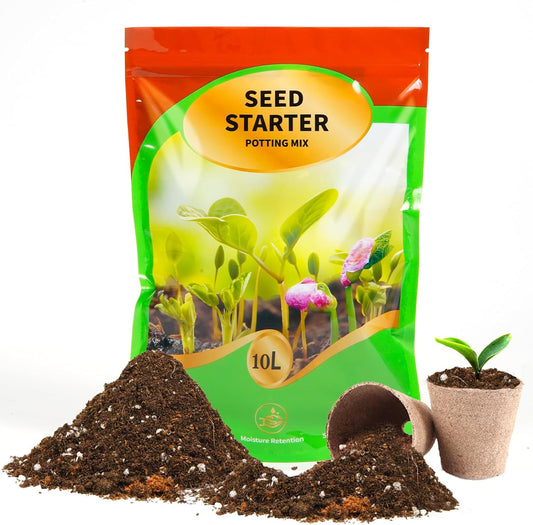 Seed Starting Soil Mix 10qt, Seed Starter Seedling Soil Ready to Use Suitable for Vegetable, Flower, Houseplant and Bonsai