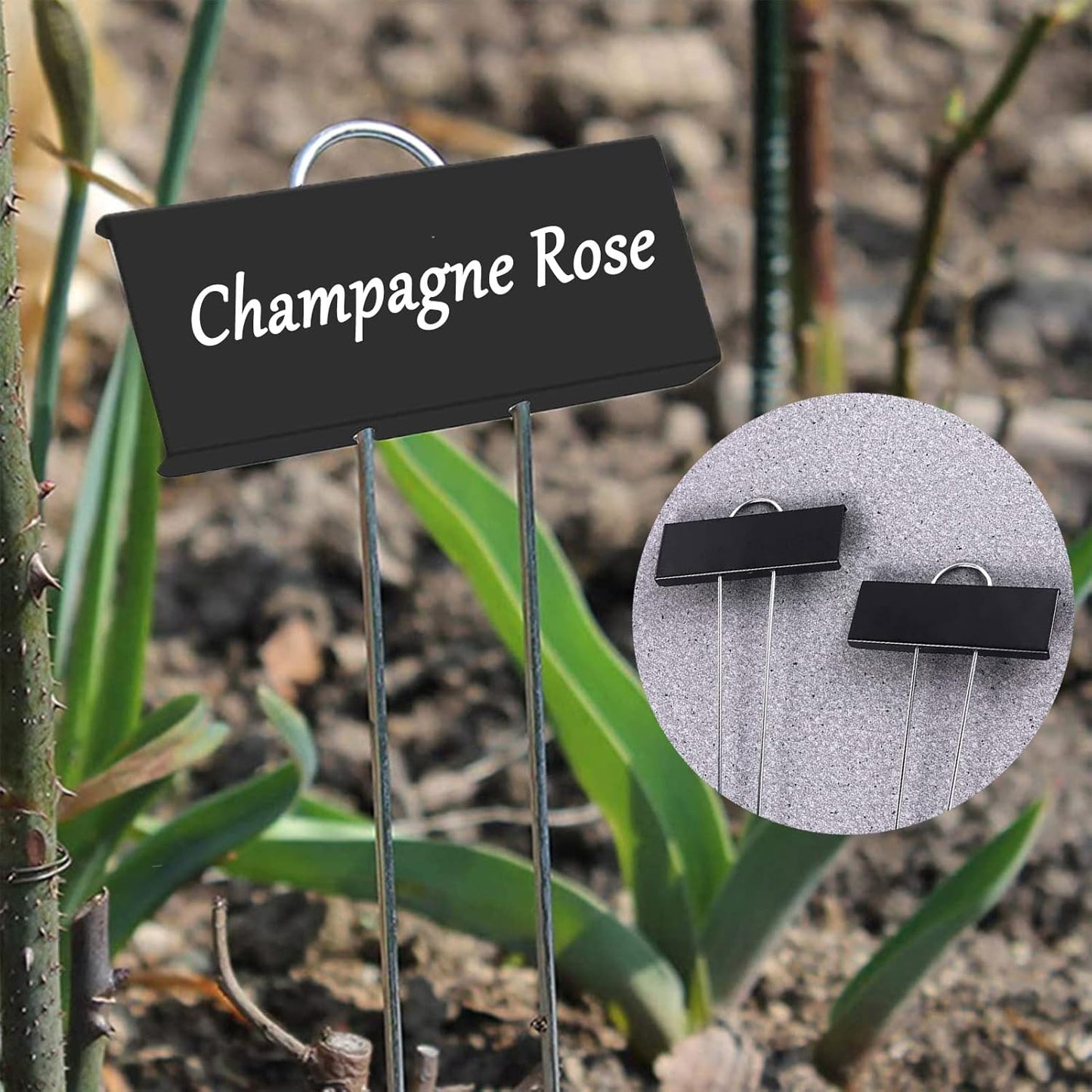 30pcs Plant Labels for Outdoor Garden Waterproof Plant Markers for Outdoor Plants, 11inch Metal Plant Tags and Labels Garden Markers for Seedlings Herbs Vegetable Greenhouse Gifts (Black)