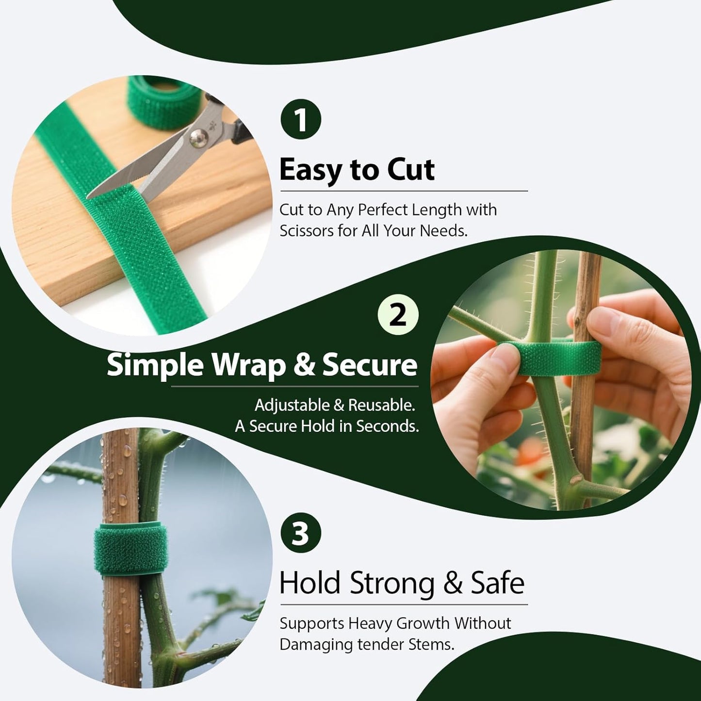 Reusable Plant Ties for Climbing Plants,Plan Straps,Nylon Plant Tape Strap Gardening Tips,Tomato Plant Support,Garden Wire Ties for Cables(50 Foot X 0.47 Inch)
