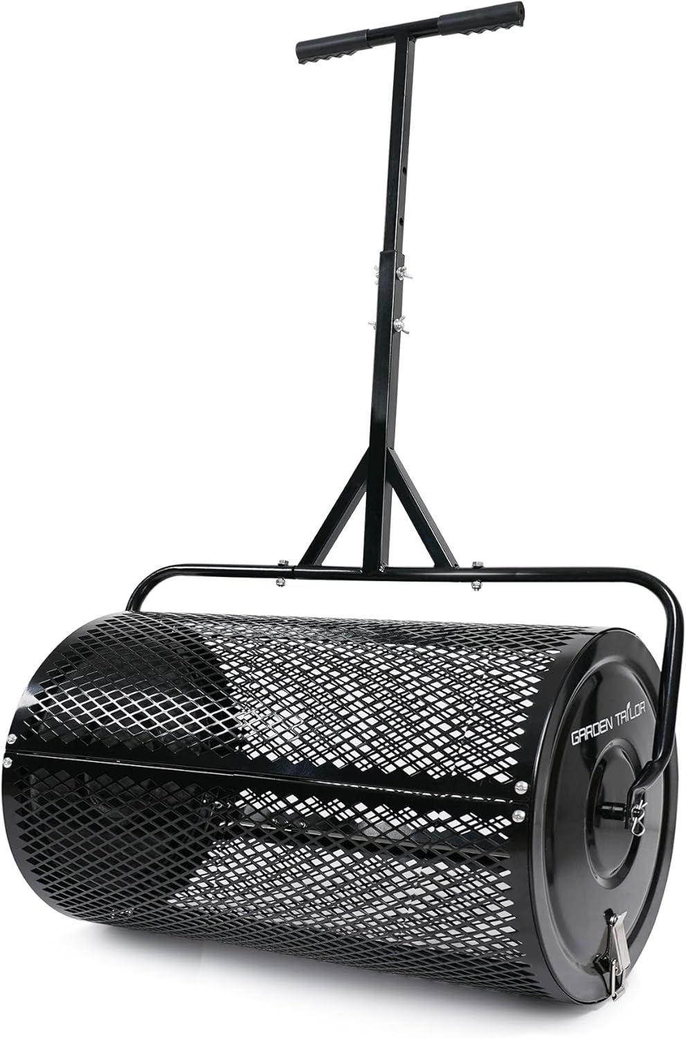 Compost Spreader 30 Inch Peat Moss Spreader with Installation Support Accessories, Metal Mesh Roller Lawn Spreader for Top Soil, Manure, Mulch, Top Dressing - Garden spreaders for lawns