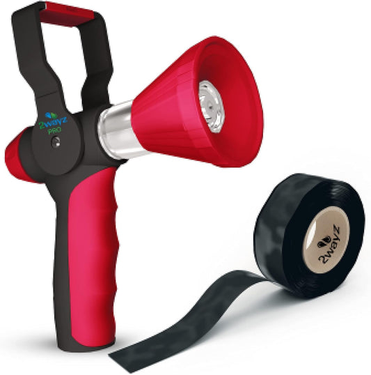 Red Fireman Hose Nozzle, Garden Hose Nozzle Firefighter Style, Garden Hose Sprayer, Fire Hose Nozzle For Garden Hose, High Pressure Sprayer with Ergonomic Shut Off On Handle - Heavy Duty