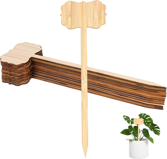 Linkidea 50pcs T-Shape Wooden Plant Labels with 2 Marker Pens, Garden Plant Tags for Outdoor, Vegetable Seedling Label, Waterproof Garden Signs