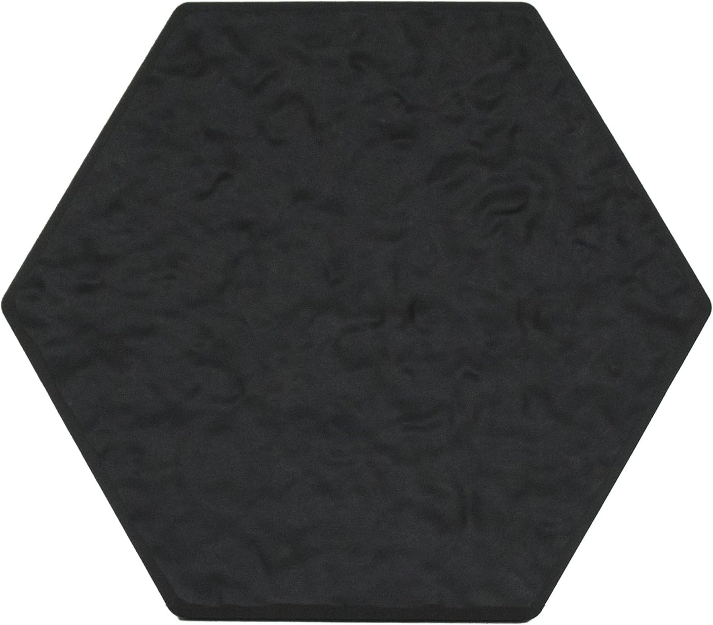 Garden Central 10-Pack 15”x13” Stomp Rubber Stepping Stones, Hexagon, Black – Reversible Non-Slip Outdoor Faux Decorative Set for Landscaping – DIY Decor for Walkways & Yard Pathways
