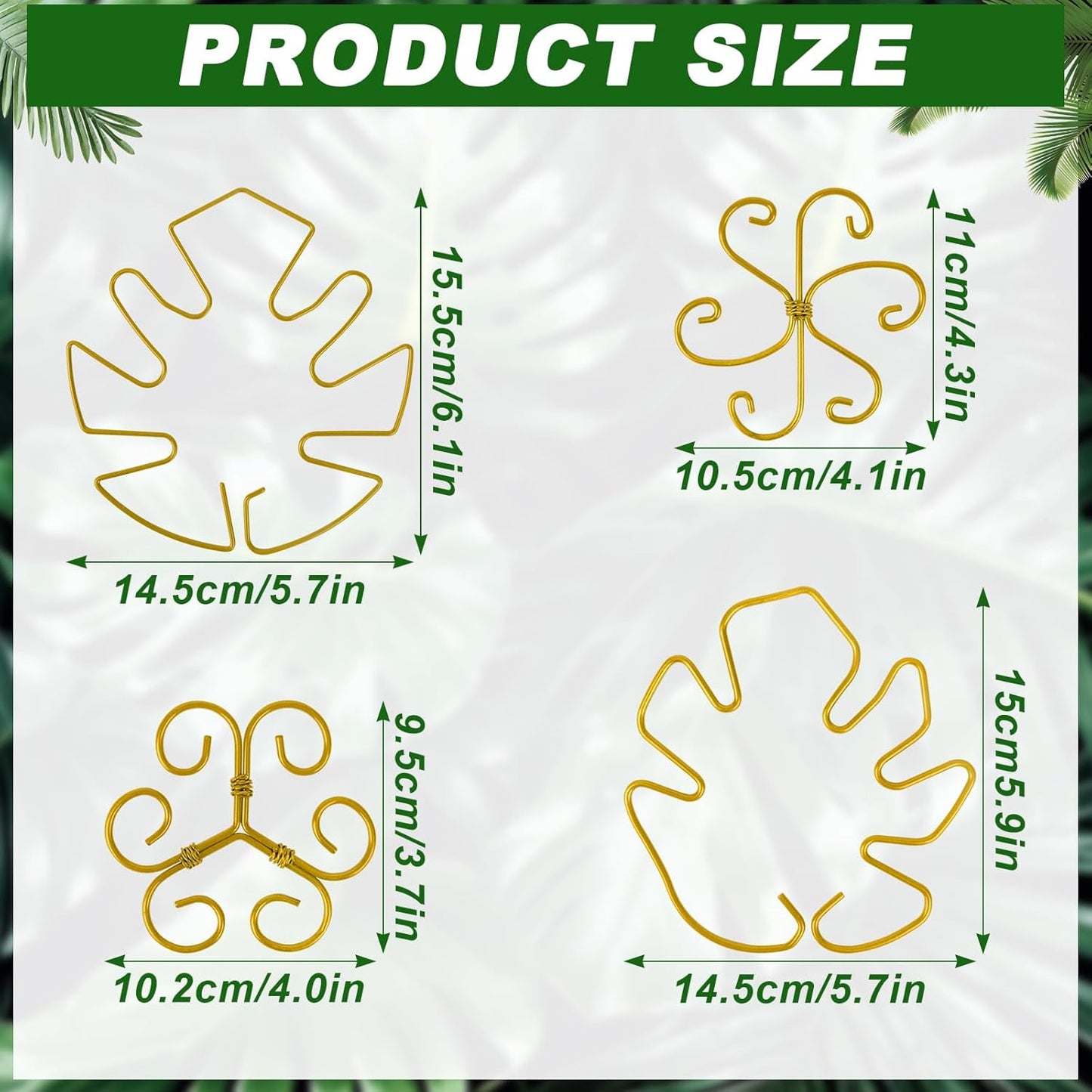 4 Pcs Metal Plant Stem Support Holder Monstera Plant Support Monstera Stabilizer for Outdoor & Indoor Growing Climbing Plants Stabilization and Support