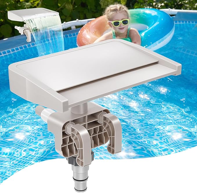 Pool Fountain Waterfall for Above Ground Pools, Smooth Flowing Pool Waterfall, Above Ground Pool Accessories, Cooling and Relaxation Pool Fountain for Outdoor Decor, Swimming Pool