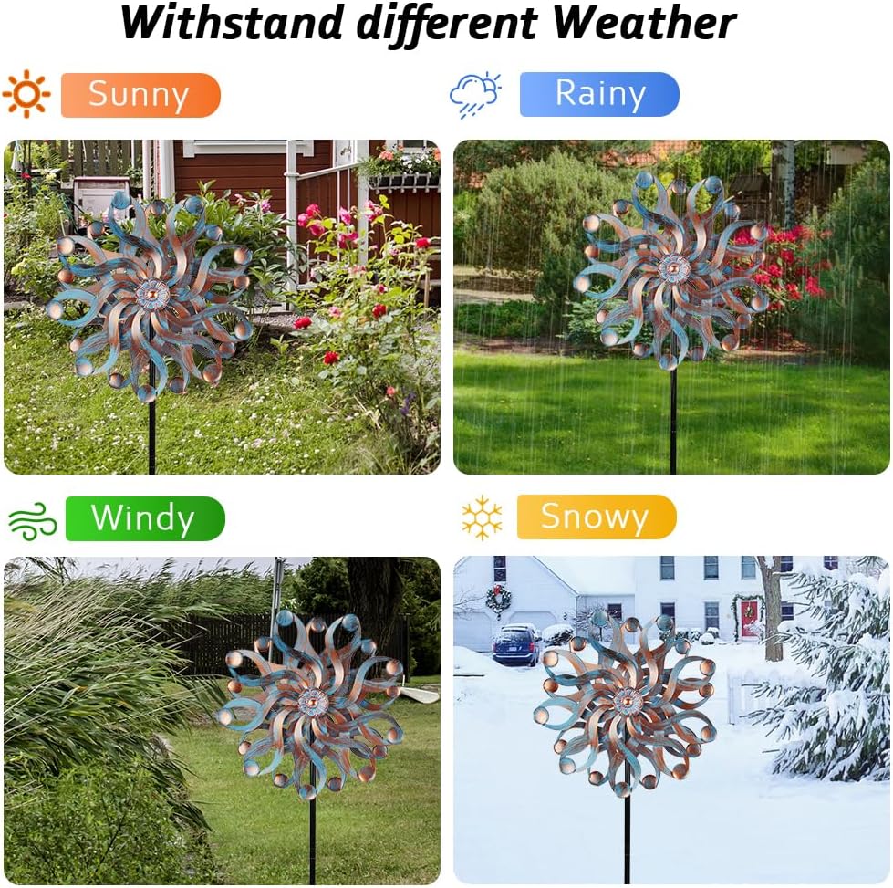DREAMSOUL 22" Large Wind Spinners Outdoor, Outdoor Metal Kinetic Wind Spinners for Yard and Garden