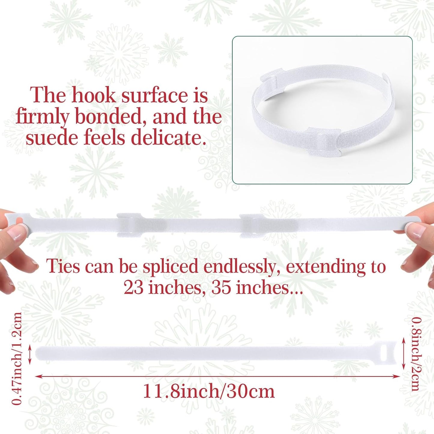 100 Pcs Christmas Garland Ties 12Inch Adjustable Holiday Garland Twist Ties for Holiday Christmas Halloween Tree Wreath Party Yard Wall Doorway Reusable Nylon Garden Cable Straps Decoration(White)