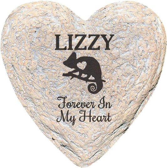 GiftsForYouNow Engraved Assorted Animals with Heart Memorial Heart Garden Stone, Lizard My