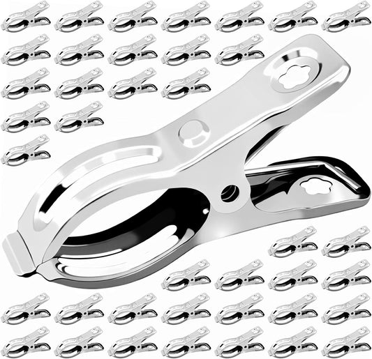 BESTEEL Upgraded 40 PCS Garden Clips, Greenhouse Clamps 100% Stainless Steel Heavy Duty Greenhuose Clips for Netting - Strong Grip to Hold Down Shade Cloth or Plant Cover on Garden Greenhouse Hoops
