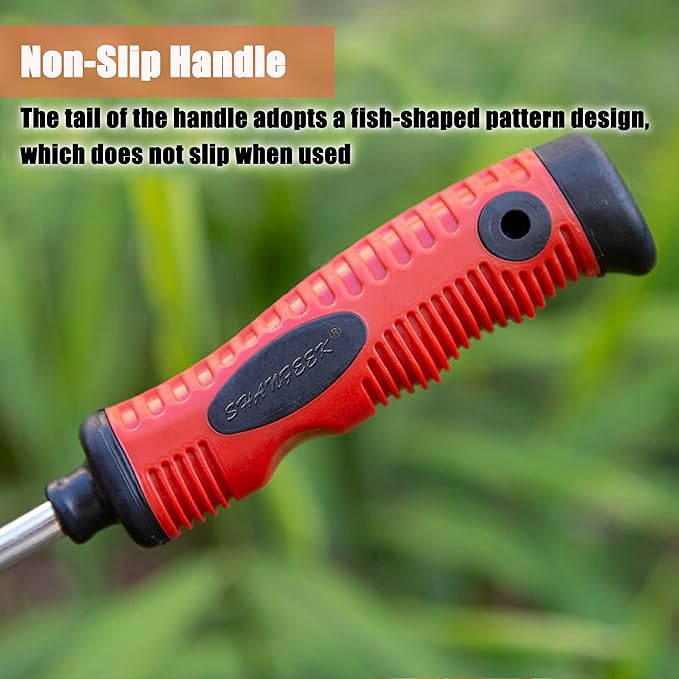 SHANFEEK Weeding Hoe Gardening Hand Tools Hollow Hoe for Weeding 15-Inch Weed Removal Tool for Yard with Rubber Non-Slip Handle(Hollow)