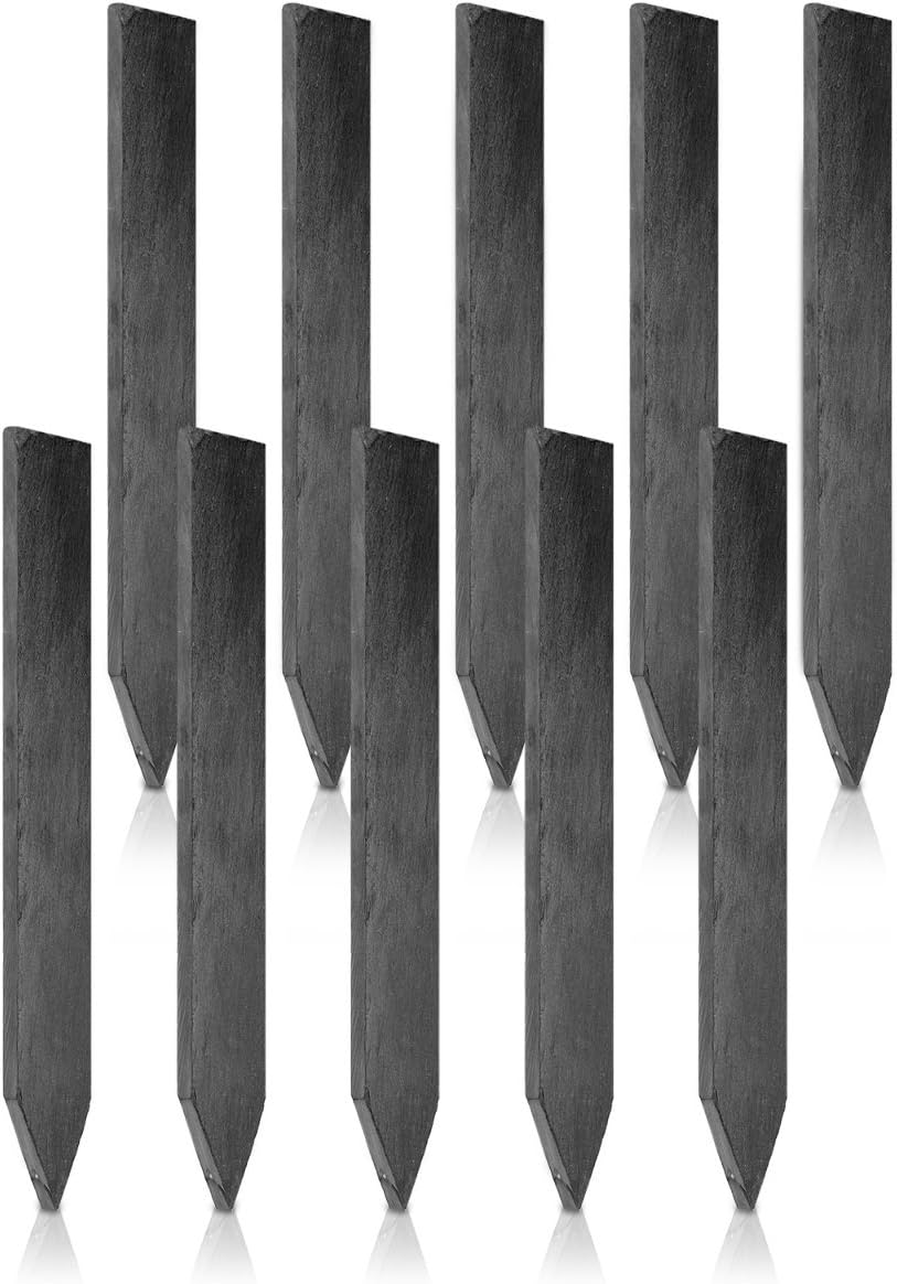 Navaris Slate Garden Labels - 10 Natural Slate Plant Labels for Outdoor Plants, Plant Name Sticks, Herb Labels for Garden - Greenhouse Accessories