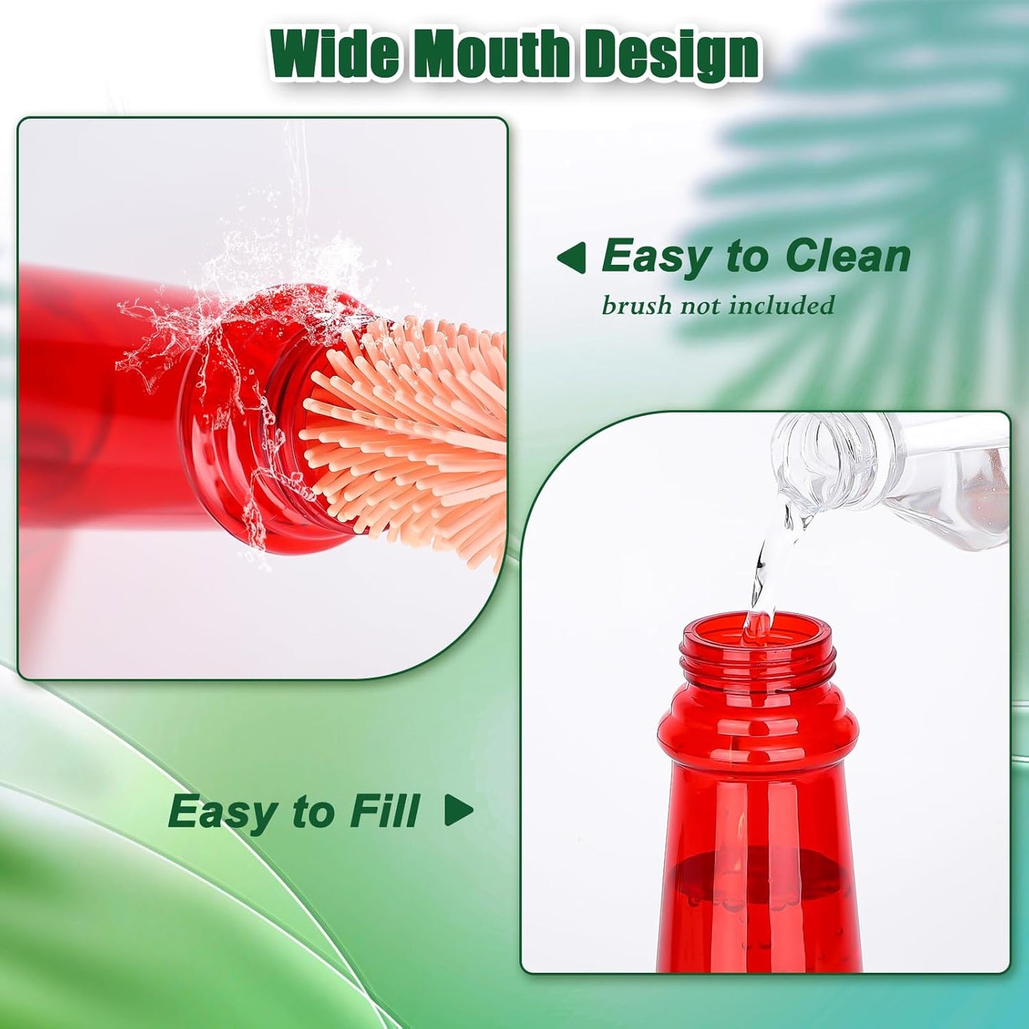 FEED GARDEN 10oz Plastic Hummingbird Feeders for Outdoors - 2 Pack Red, Ant & Bee Proof, 6 Feeding Ports, Easy Clean Red Nectar Feeders for Outside Hanging, Gifts for Mom