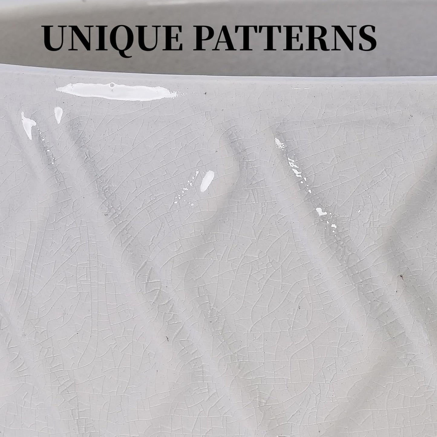 Large Ceramic Planter Pot 21 Inch, Tall Plante Pots Decorative Flower Pot with Diamond Textured Pattern and Drainage for Indoor Outdoor Plants (Milk White)