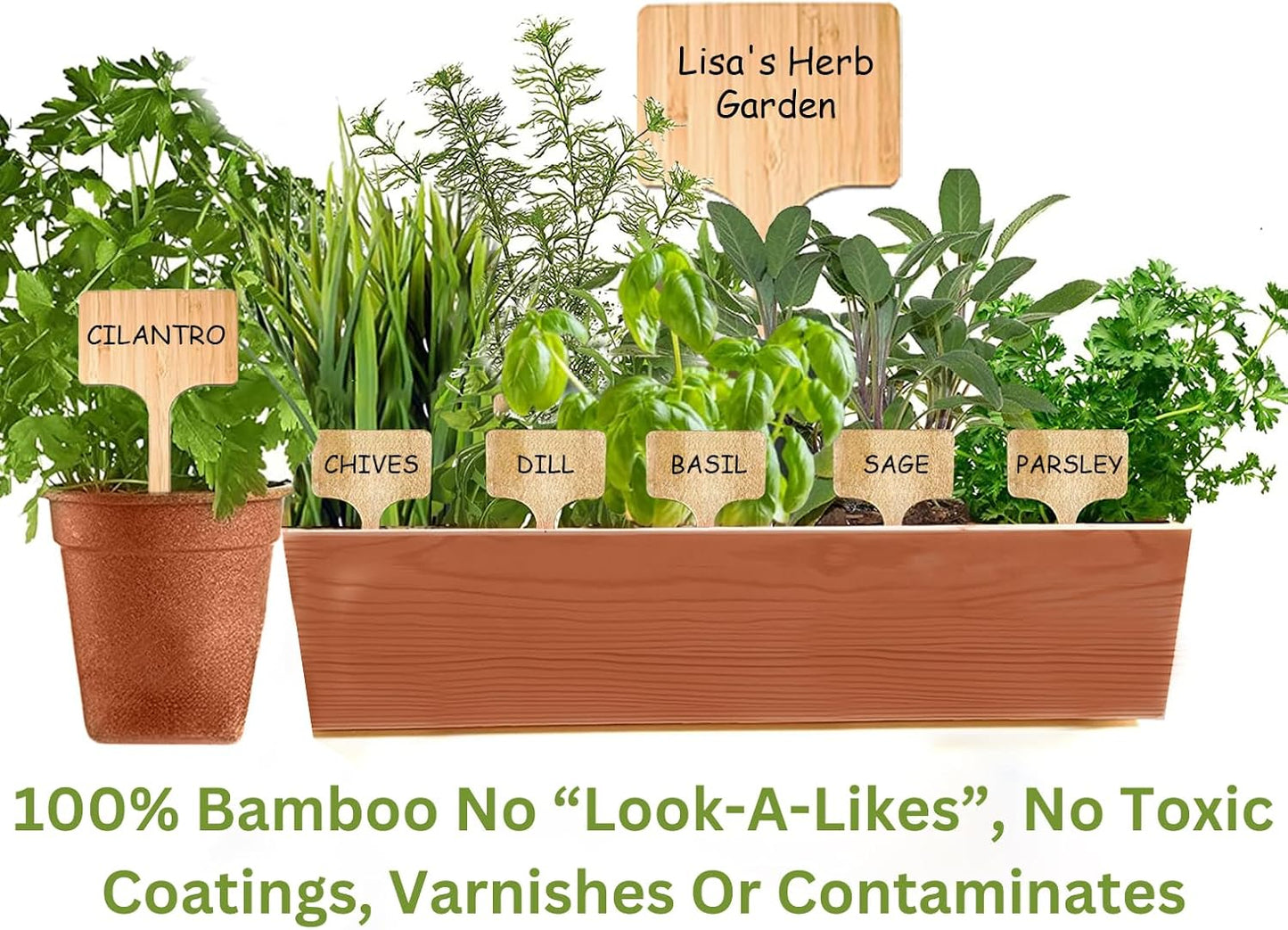 25 Pack 2 Sizes Tall Plant Labels Garden Markers Plant Name Tags for Flowers, Herbs, Vegatables, Seeds, Bulbs Larger Writing Area with Full Size Marker