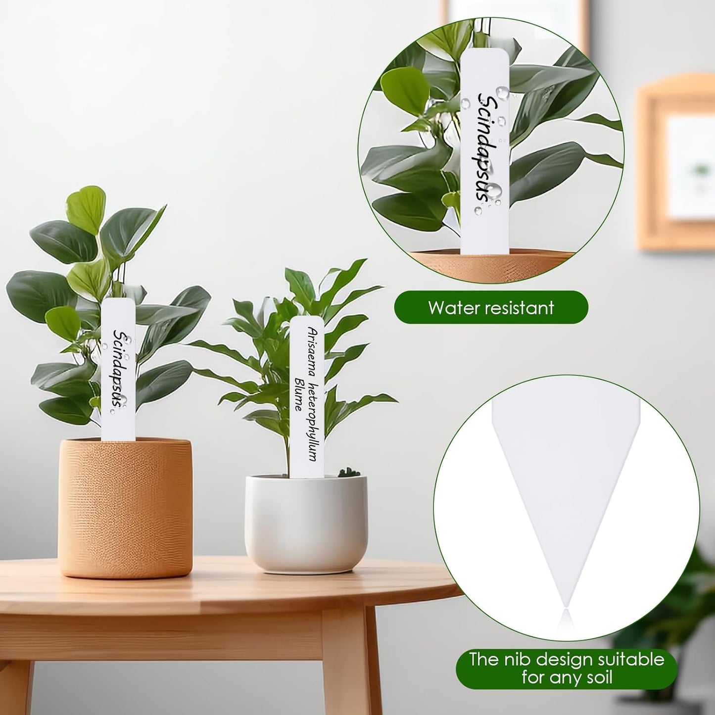 Plant Labels 300pcs 4 Inch with Garden Plant Markers Pen of Outdoor Waterproof,Plant Tags and Permanent Marking Pen, Garden Labels Gardening Gifts for Women Men