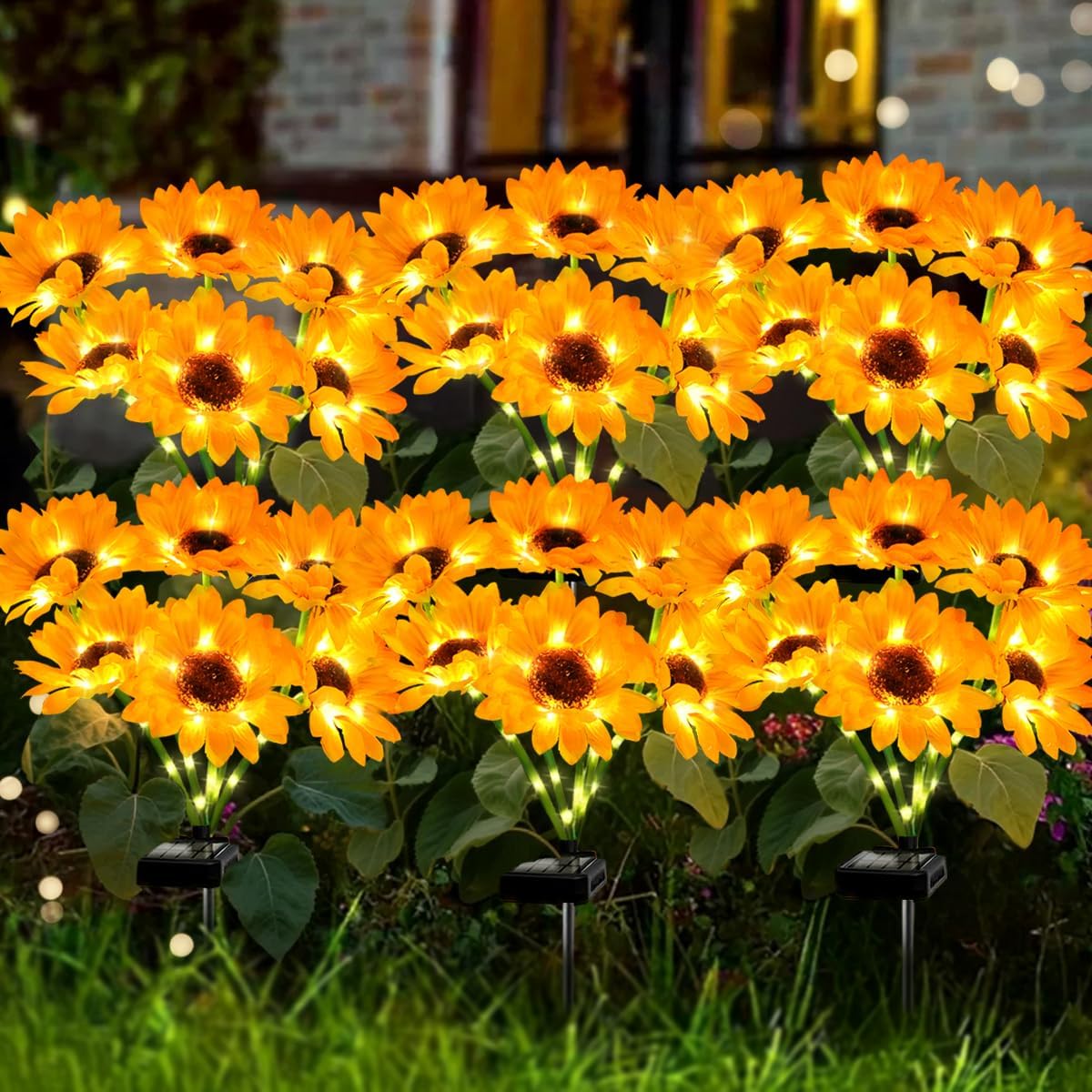 Solar Sunflower Lights 6 Pack with 36 Sunflower Solar Lights Outdoor Garden Decor Birthday Gift for Mom Women Grandma,Waterproof Solar Flower Garden Stake Lights for Yard Landscape Patio Lawn Pathway