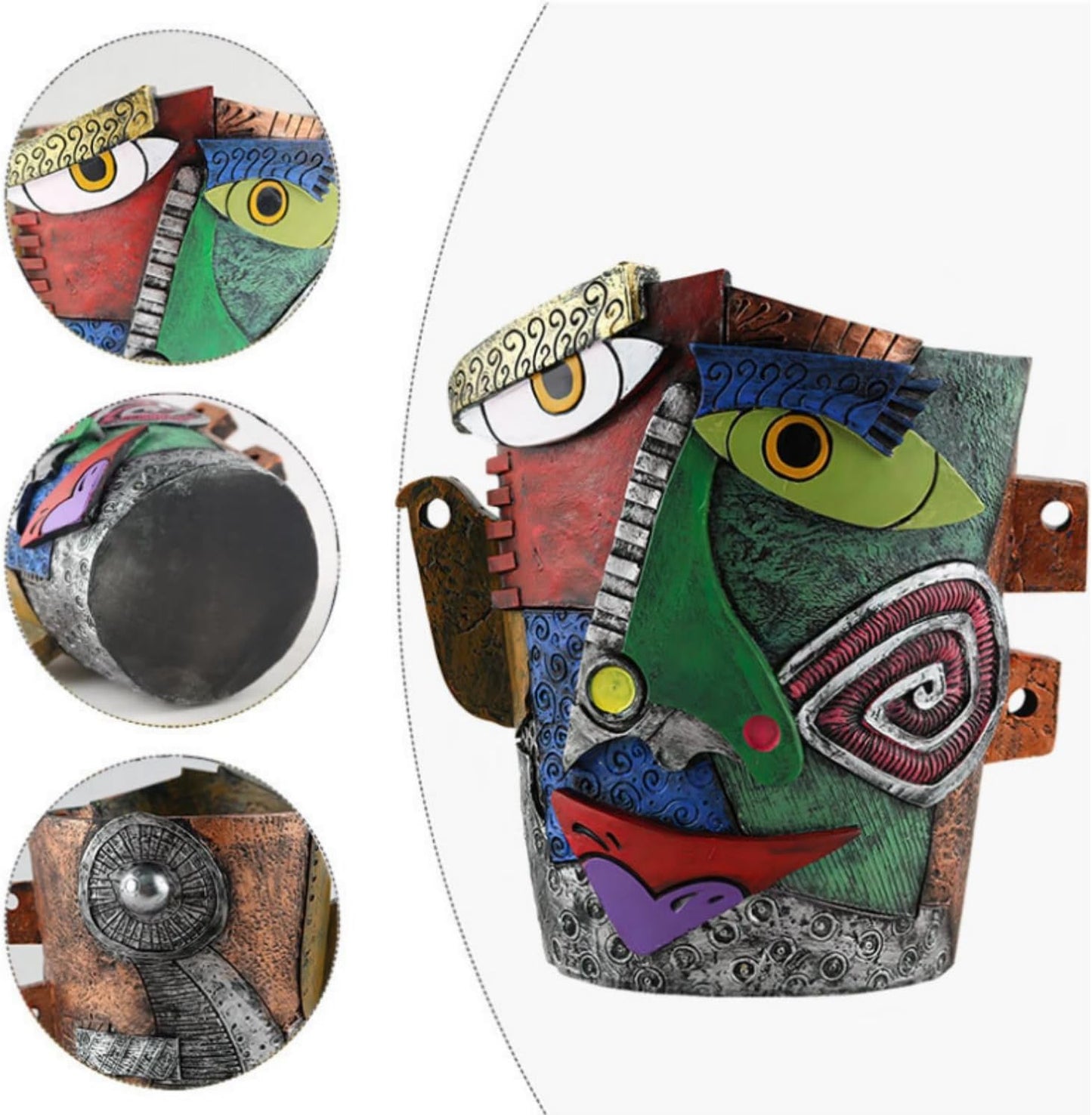 New Picassos Abstract Beauty Face Flower Pot, Colorful Abstract Head Plant Pots, Interesting Decorative Flower Resin Flower Pot, Unique Flower Pots for Home Art Decoration (multicolor-A02)
