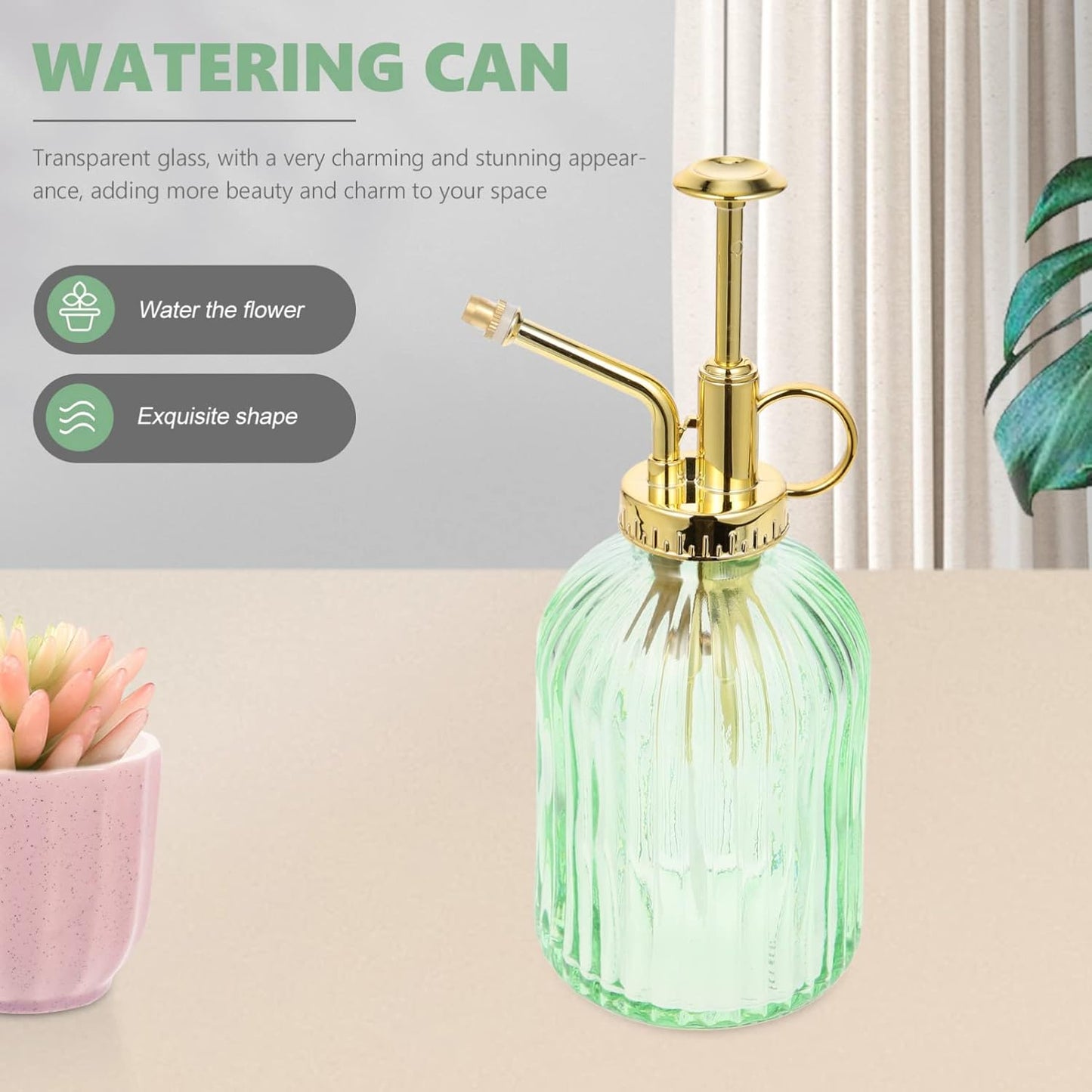 Vintage Glass Watering Bottle Retro Plant Mister with Pump for Indoor and Outdoor Use for Plants Succulents and Bonsai Trees Charming Decoration