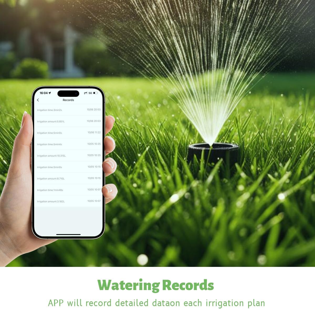 Water Timer for Garden Hose, 2.4GHz WiFi Smart Hose Sprinkler Timer with Tuya/Smart Life App, GreenVation Plant Automatic Watering System for Yard Outdoor Irrigation (WiFi Green)