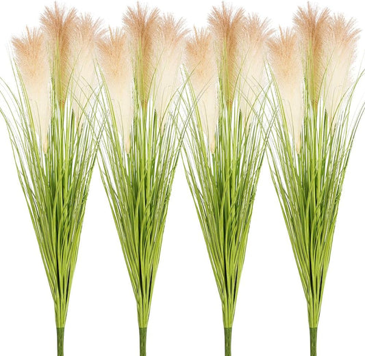 Melorca&Guilla Artificial Plants 4PCS 33.5“Fake Plant Tall Onion Fake Grass,Faux Grass Plants Artificial Greenery Shrubs Bushes for Garden Shop Office Home Décor