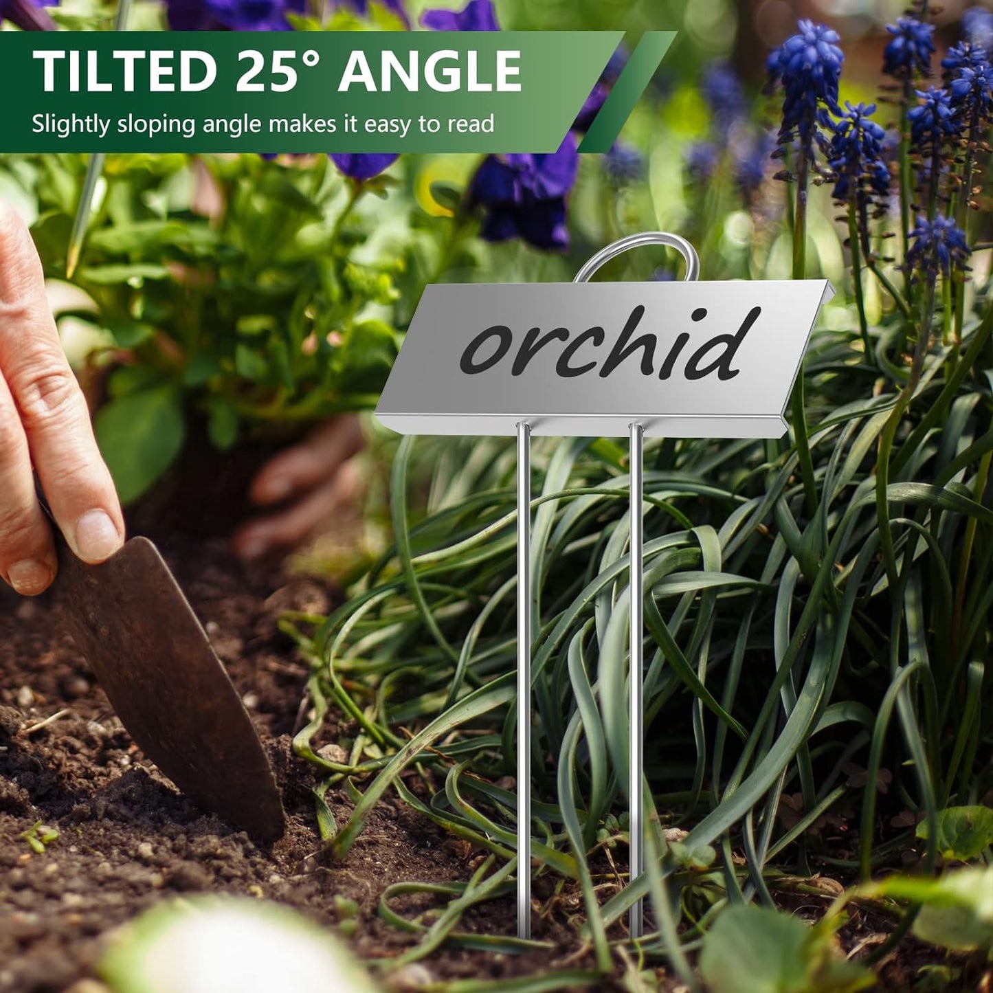 30-Pack Metal Plant Labels Weatherproof Garden Markers,Height 10.6'', Label Area 3.5''X 1.2'' Reusable Nursery Tags for Vegetables Herb Flower Seed Greenhouse - Zinc