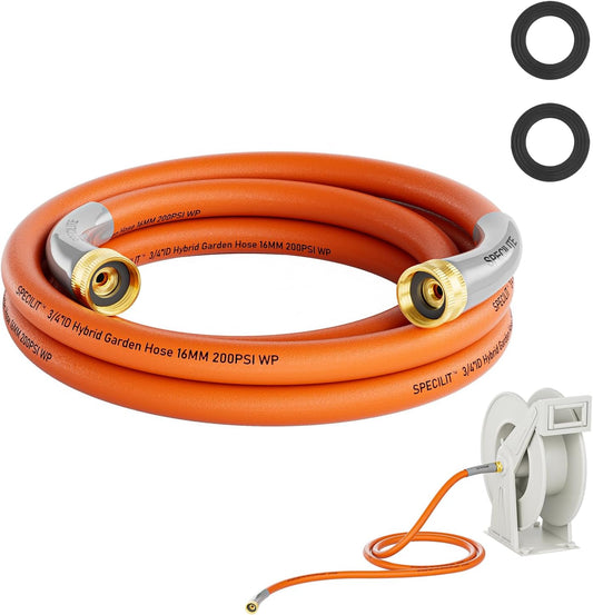 Garden Water Hose 5 ft x 3/4 in with Female to Female Connector, Small Leader Hose for Hose Reel, Heavy Duty, Flexible & Lightweight, Water Pipe, Outdoor Water Hose Extension Adapter