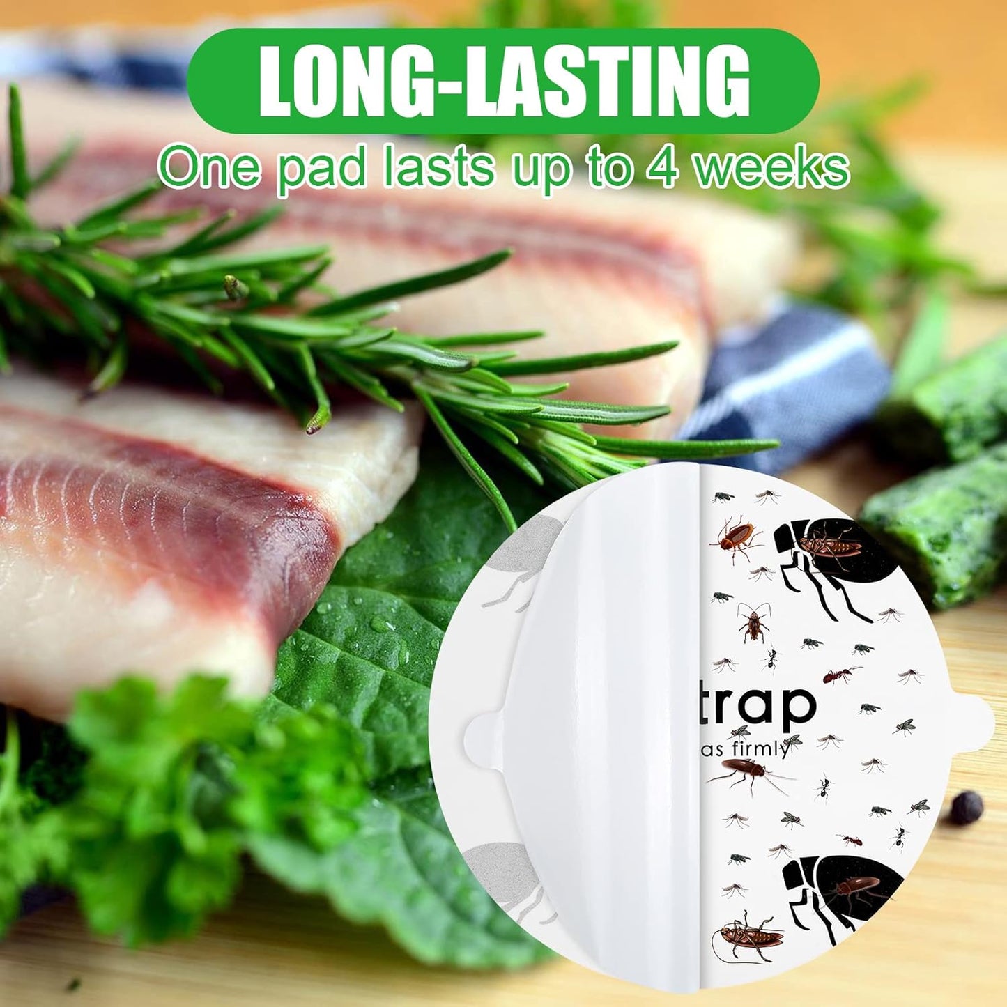 Flea Trap Refill Discs Sticky Fly Trap Refill Glue Board Refills Double Layer Adhesive Nontoxic Odorless Pest Control Replacement Sticky Glue Pads 7.1 Inch for Bugs Flies(60 Pcs)