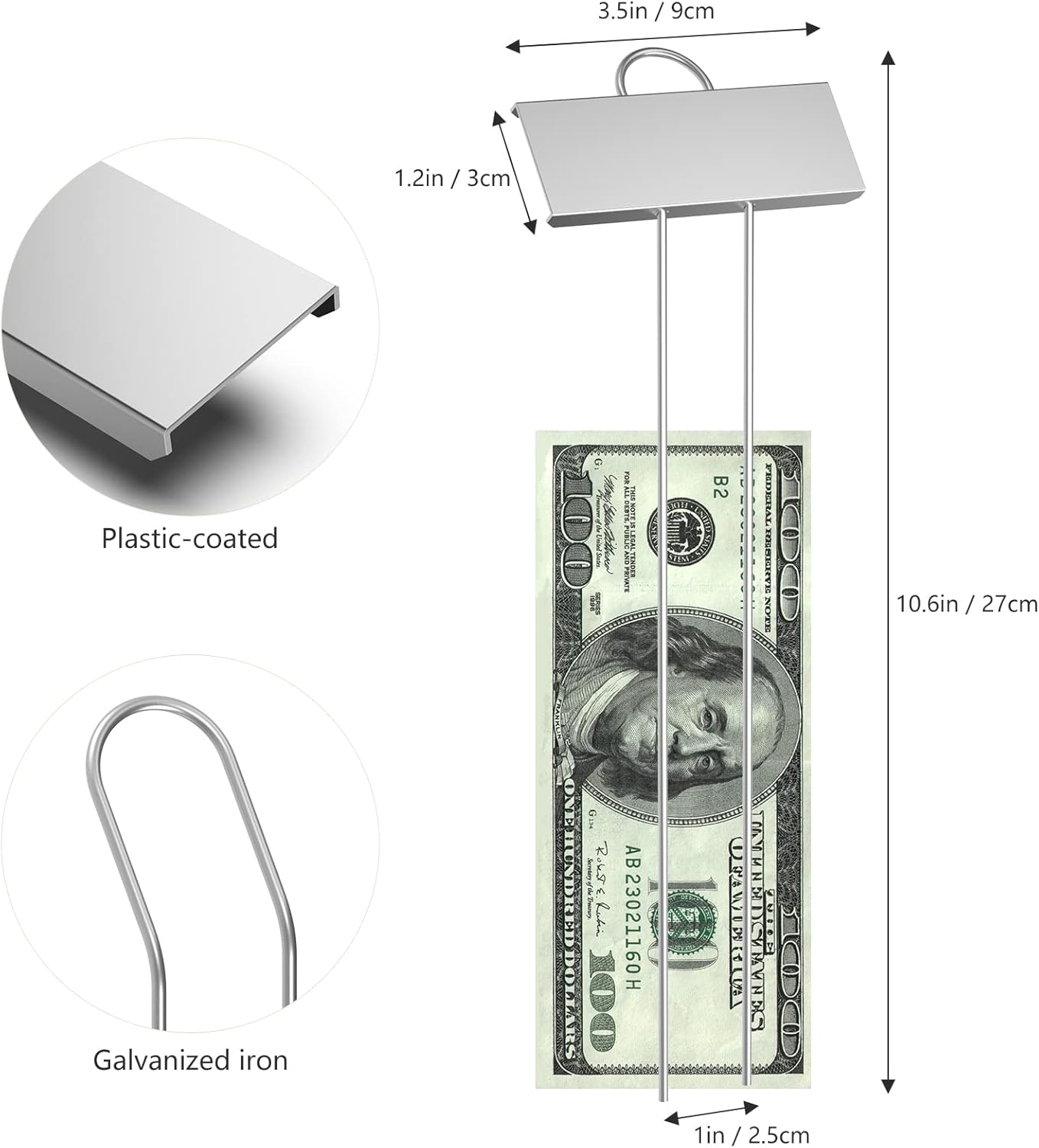 30-Pack Metal Plant Labels Weatherproof Garden Markers,Height 10.6'', Label Area 3.5''X 1.2'' Reusable Nursery Tags for Vegetables Herb Flower Seed Greenhouse - Zinc