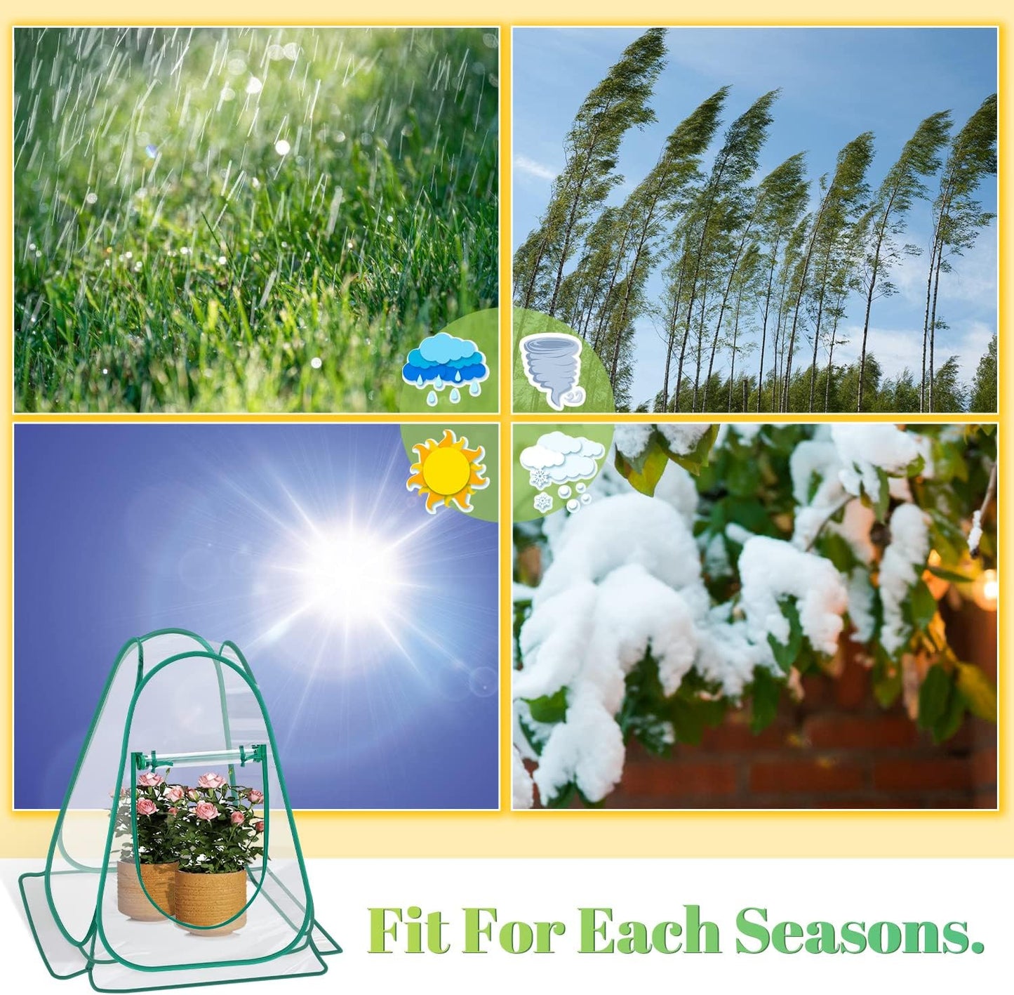 Pop Up Greenhouse Cover, Mini Greenhouse PVC Gardening Plant 3-Pack, Portable Small Green House for Indoor Outdoor, Sunshine Room Backyard Flow