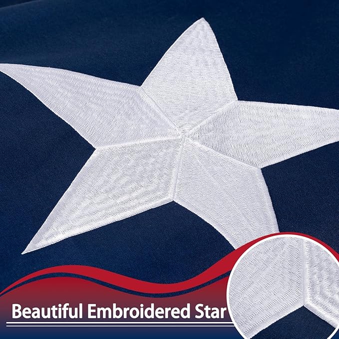 Texas Flag 5x8 ft Deluxe Super Tough Series, Heavy Duty Spun Polyester, All Weather TX Flag High Wind with Embroidered Stars, 3 Brass Grommets, Sewn Stripes, Durable Texas Flags Outdoor Outside