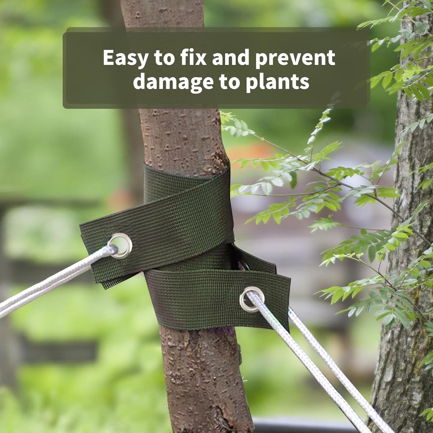 48 Pieces Tree Straps for Staking, 15.74 Inches Tree Support Straps with Grommet Heavy Duty Tree and Plant Supports Stakes for Straightening