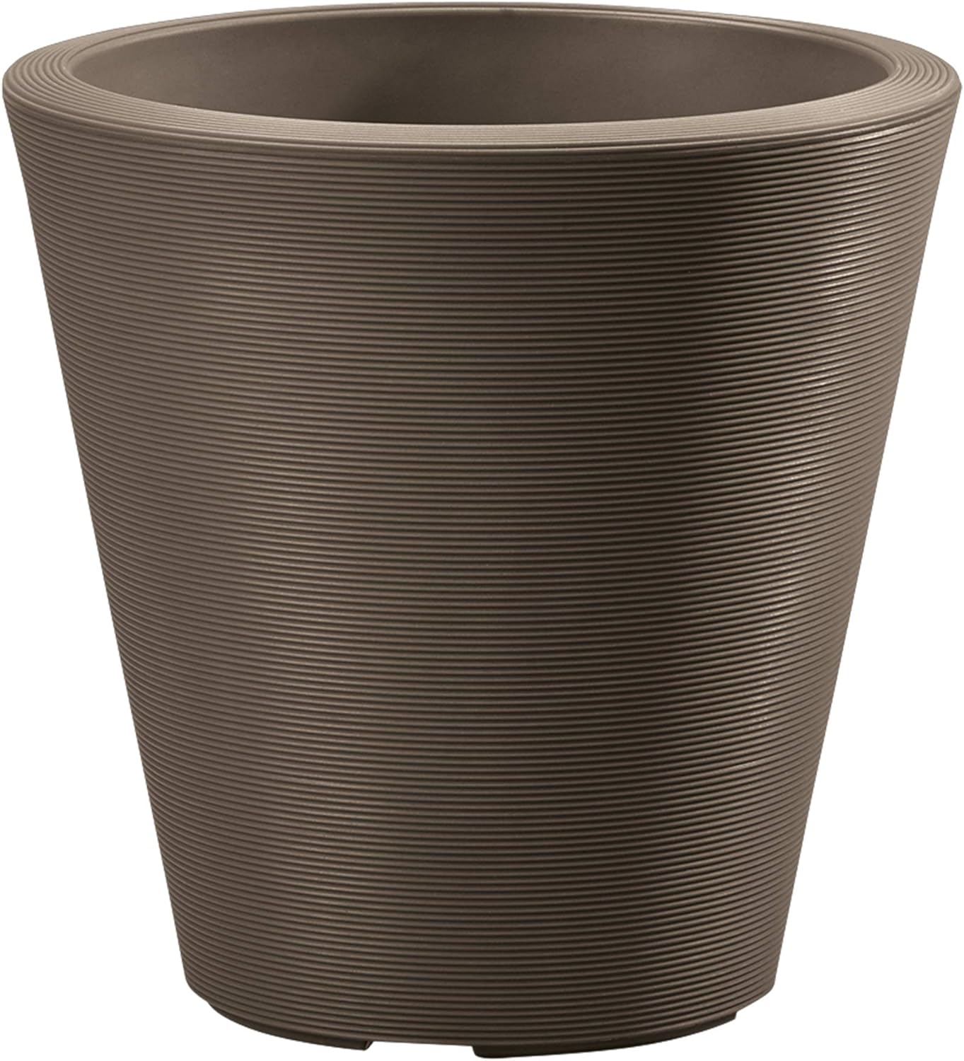 Crescent Garden Madison Planter– Weather-Resistant, Double Walled Indoor/Outdoor Plant Pot with Drain Hole – Durable All-Season Flower Container, 14" W (Bark)