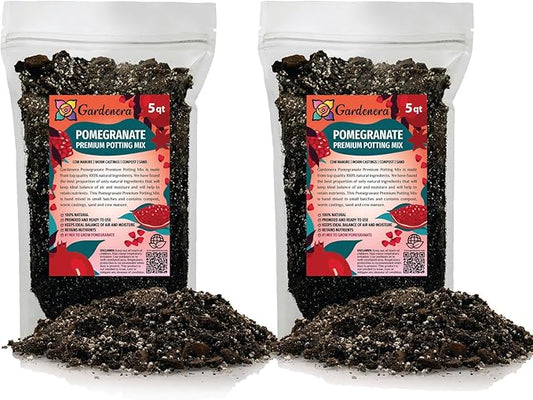 Premium Pomegranate Potting Soil Mix - Ideal Nutrient Blend for Growing Robust, Flavorful, and Bountiful Pomegranate Trees - 1 Quart