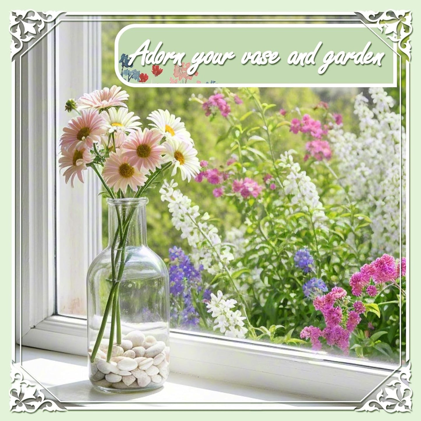 5lbs Natural River Rocks, Polished Pebbles for Plants Garden, 0.3-0.8 inch Decorative Peach Stones, Ideal for Fish Tank, Vases, Crafting, Home Decor and Garden Landscaping Rocks,Peach