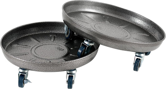 Choclaif Plant Caddy with Wheels,3 Pack Silver Heavy Duty Plant Stand with Universal Wheels,Round Pot Trolley for Indoor Outdoor 12inch