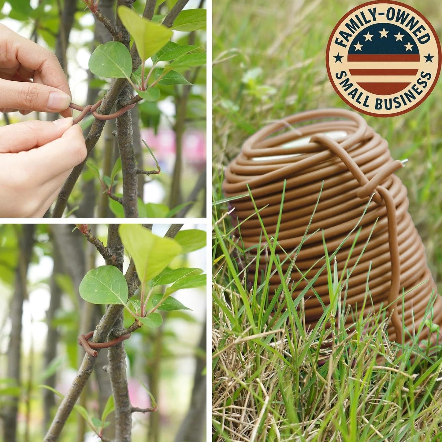 Decoroca Soft Plant Ties for Support - 65.6' Reusable Waterproof Plant Wire, Garden Twist, Office Organization and Decoration Binding（2pcs/Brown）