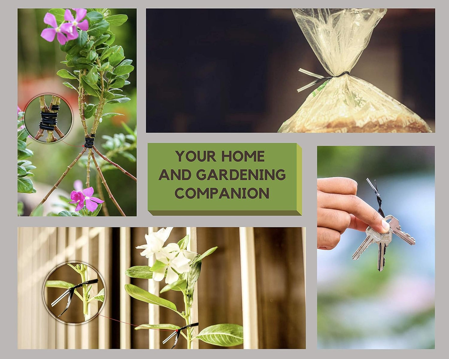 5 inches Twist Ties Pack of 100 - Premium Quality Reusable Black Plastic Coated Twist Ties for Bags, Cords - Bread Ties for Household