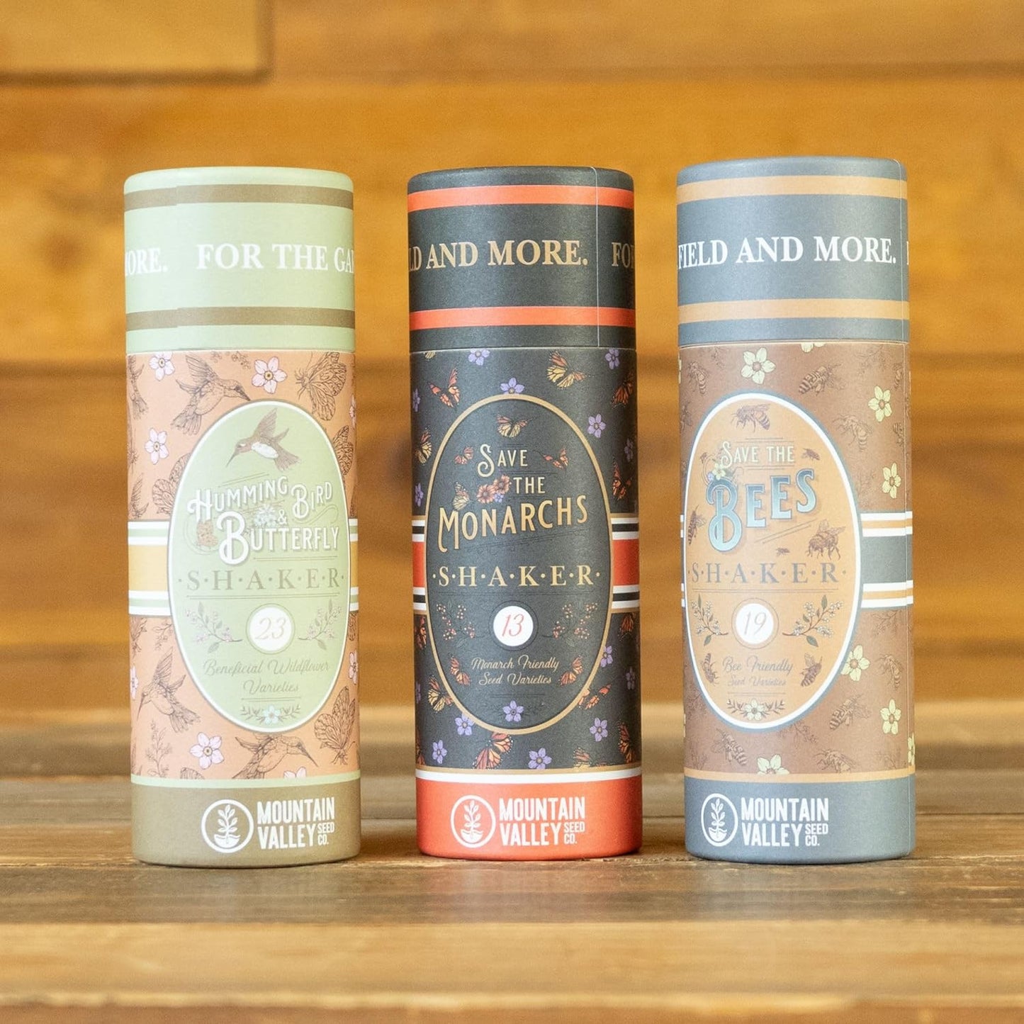 Pollinator Wildflower Seed Shaker Collection - ~300,000+ Wild Flower Seeds for Planting - Includes Hummingbird & Butterfly, Save The Monarchs, and Save The Bees Wildflower Mixes - Covers ~1,000 sq ft…