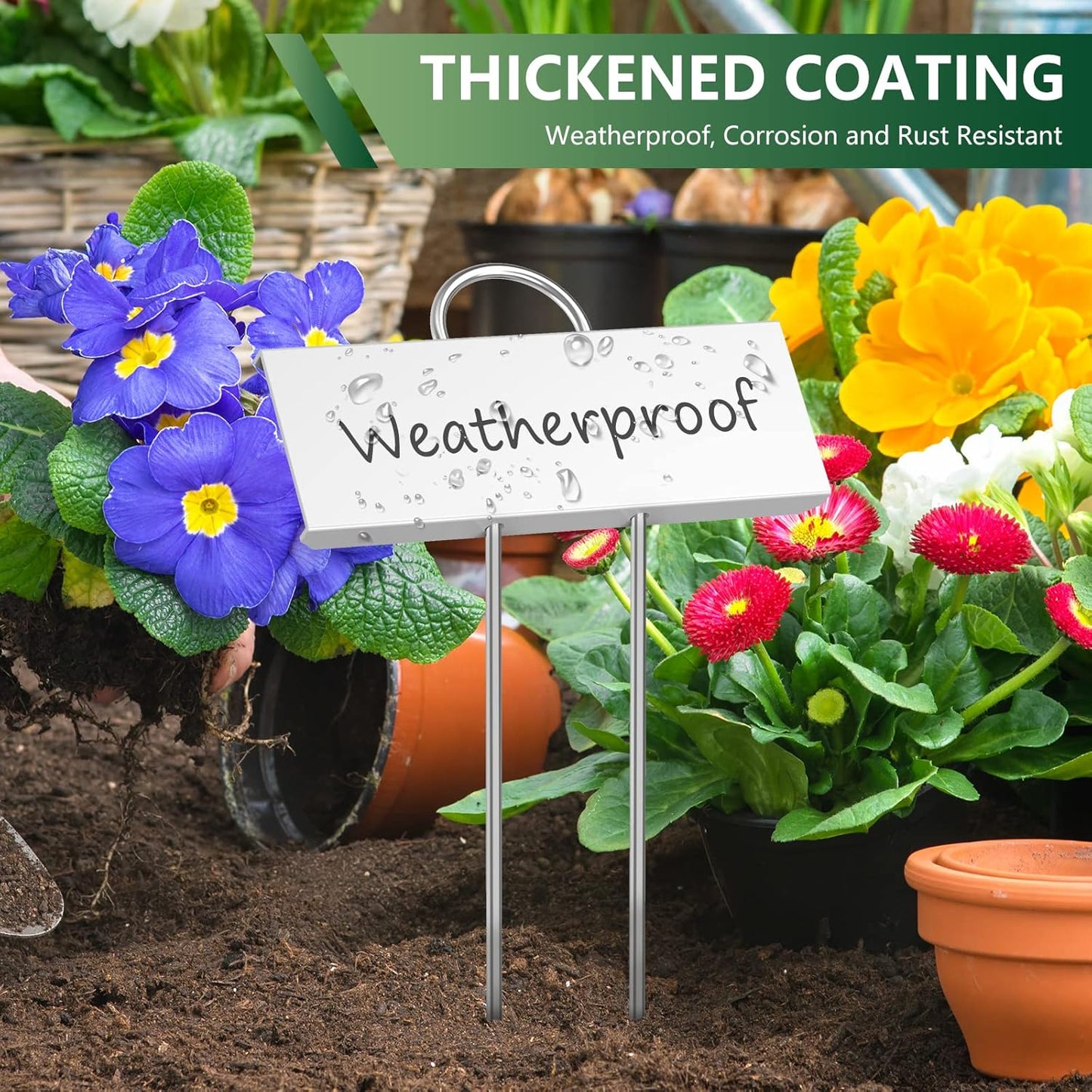 30-Pack Metal Plant Labels, 10.6" Garden Markers Reusable Nursery Tags for Vegetables Herb Flower Seed Greenhouse