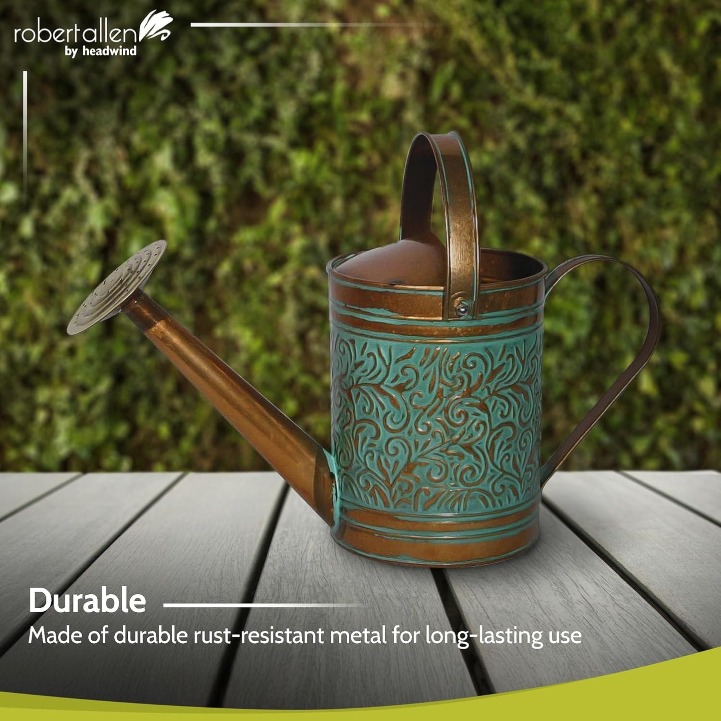 Robert Allen Home & Garden Robert Allen MPT01186, Vintage Copper Morgan Metal Watering Can, 1 Gallon