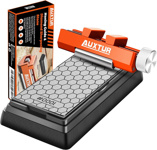 Sharpening Stone with Honing Guide Tool Set for Woodworking,Flattening Stone,Complete Sharpening System Woodworking Tools for Chisel Sharpening and Plane Restoration(guide+stone)