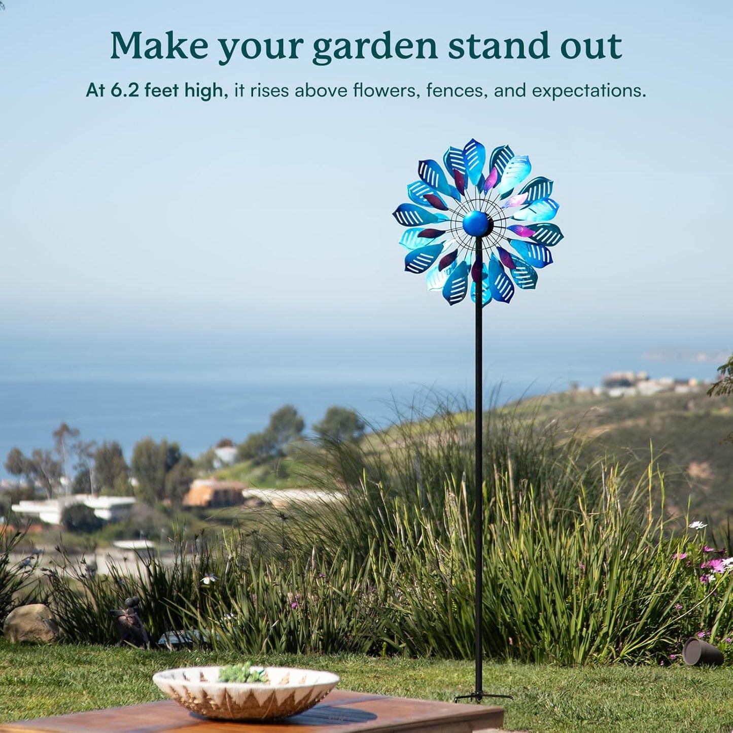 Garden Wind Spinners Outdoor, Metal Yard Spinner, Large Wind Spinner, Gift for Family Friends(84'' H x 24'' W)