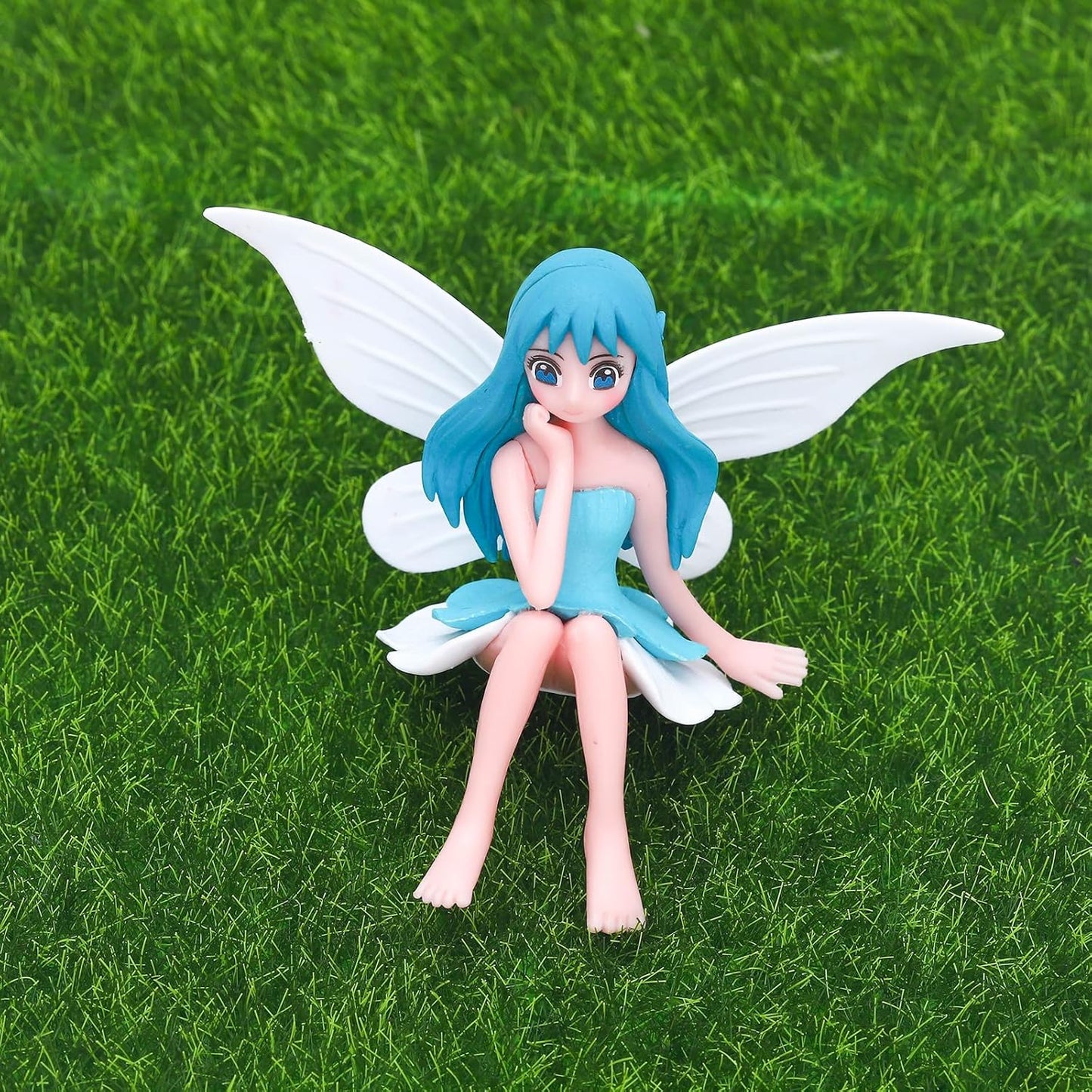 ONEST 8 Pieces Miniature Fairy Garden Accessories Small Fairy Figurines Hand Painted Fairies Figures Girl Fly Wing Figurines for Car Decor Fairies Garden Flower Pot Birthday Cake Topper