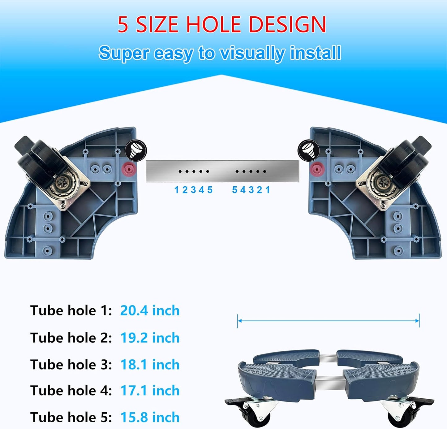 CASIMR 2 Pack Plant Stand with Wheels, Adjustable 15-20" Heavy Duty Plant Caddy with Casters, Indoor Outdoor Large Potted Planter Cart Dolly, Rolling Plant Stand for Flower Pot, 440lb Capacity